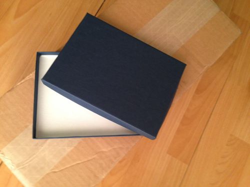 75 oxford blue jewelry gift boxes box lid lidded 7 1/2&#034; x 5 1/2 x 5/8 invitation for sale