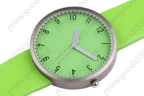 Green Synthetic Leather Analog Wrist Quartz Wristwatch Women&#039;s Free Shipping