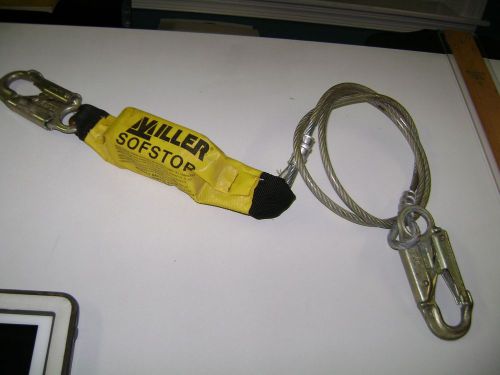 Miller soft stop cable lanyard iron workers linemans safety belt attachment snap for sale