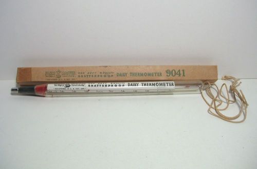 VINTAGE FARM MASTER SHATTERPROOF DAIRY THERMOMETER #9041 WITH ORIGINAL BOX
