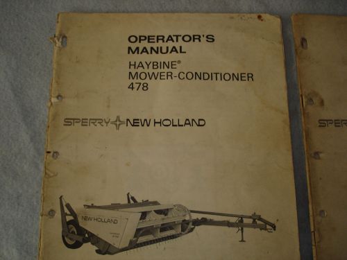 New Holland 479 and 479 Haybine Operator&#039;s Manuals