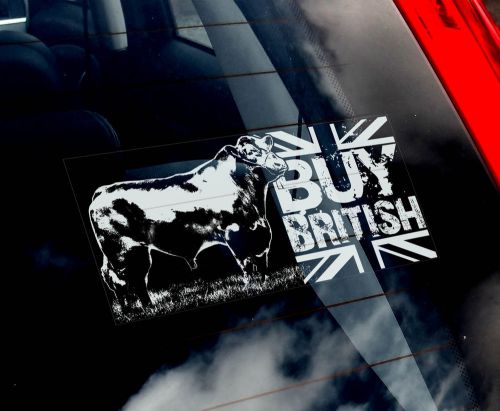 BUY BRITISH - Car Window Sticker - Cow, Beef, Aberdeen Angus, Devon - not Horse