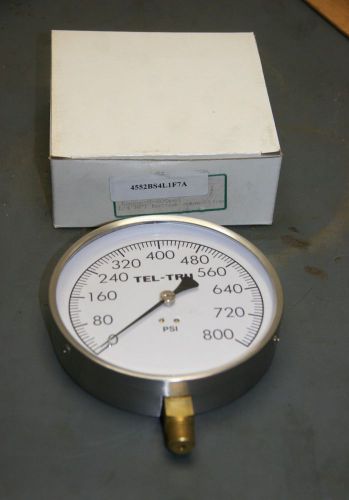 Tel-tru lm dry pressure gauge 800 psi 4552bs4l1f7a for sale
