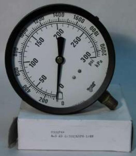 Marshalltown g10174 pressure gauge 0-300 psi 4 1/2&#034; round 1/4&#034; npt nib for sale
