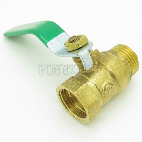 5pcs male to female ball valve 1/2&#034; pt brass coated green handle flow controller for sale