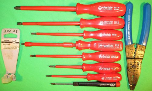 Wiha insulated electrician screwdriver 1000v set klein 1010 strippers 320n 321n for sale