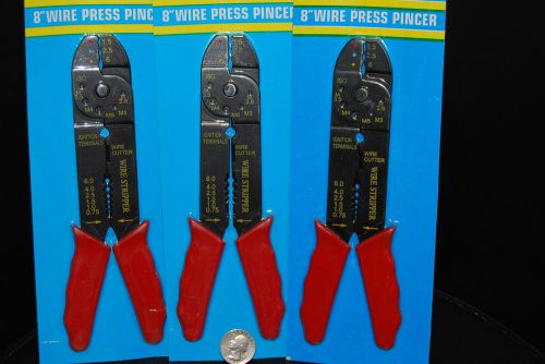 LOT OF 3PC 8&#034; WIRE STRIPPER / CRIMPING PLIERS FREE SHIPPING
