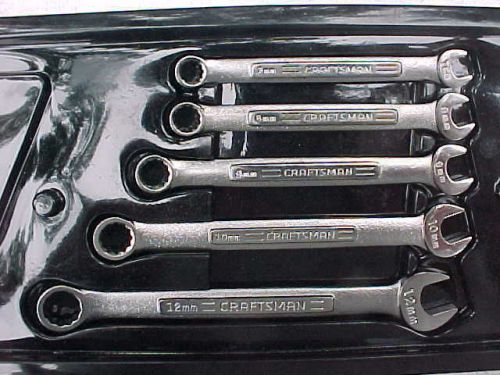 Craftsman 5 Piece Metric Combination Wrench Set, 12 Point Box End, 7-12mm, USA