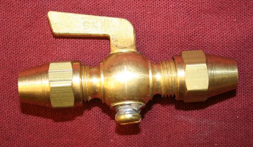 3/8 flare brass drain pet cock shut off valve fuel gas air ball pipe plumbing for sale