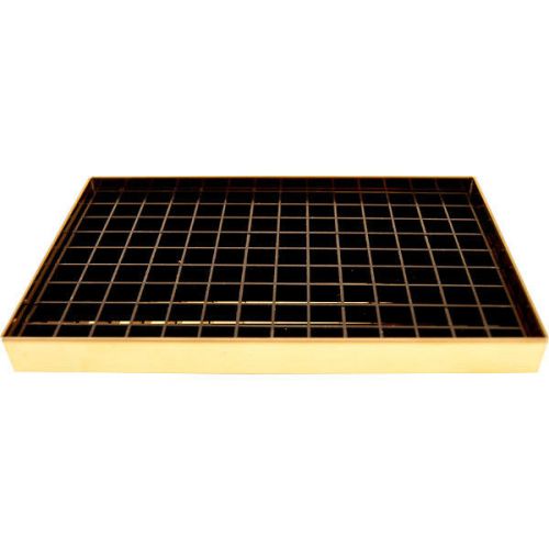8 1/8&#034; countertop drip tray - brass finish - no drain - draft beer spill catcher for sale