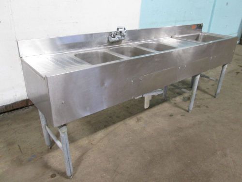 &#034;EAGLE&#034; H.D. COMMERCIAL S.S. 3 COMPARTMENT UNDER COUNTER BAR SINK w/FAUCET