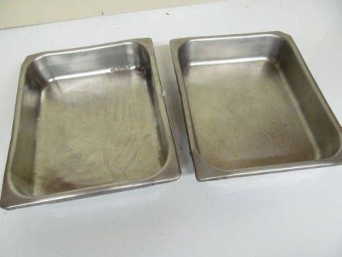 Secoware lot 2 half 1/2 size stainless ss buffet steam insert baking pan 2-1/2&#034; for sale