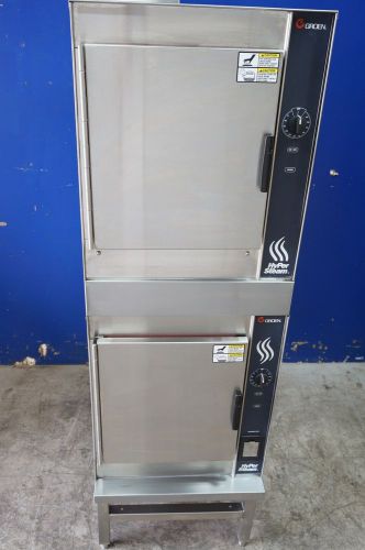 Demo groen double stacked gas hyper steam self contained convection steamer for sale