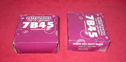 2 boxes of Waxed Deli Patty Paper 1000 each 4 3/4 x 5 kitchen wrap 2000 total