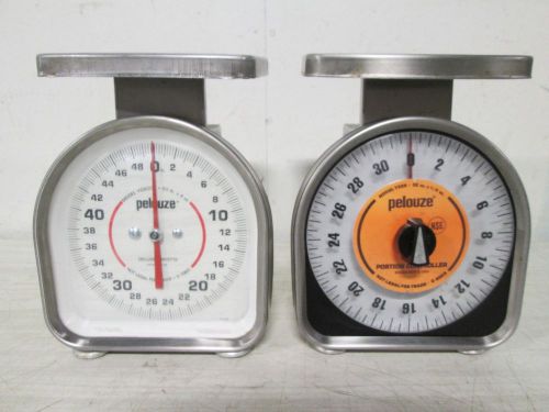 LOT OF (2) &#034;PELOUZE&#034; HEAVY DUTY COMMERCIAL RESTAURANT KITCHEN WEIGHT SCALES -