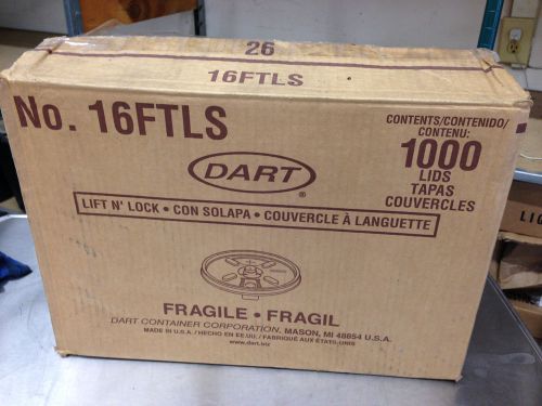 Dart 16FTLS Lift-n-Lock Coffee Cup Lids for 126 Oz. Foam Cups, 1000/CT, Clear