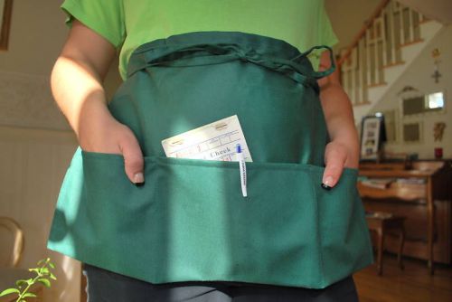 Apron - waist style with 3 pockets green 23&#034; x 12&#034; new! for sale
