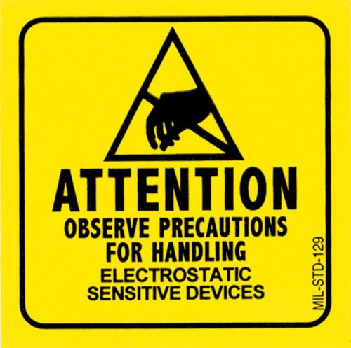 3M Military Label, Attention Observe Precautions 129LABEL, 2&#034;x2&#034;, 500/roll