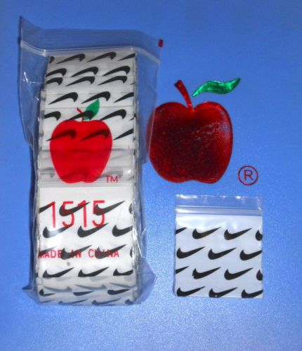 apple brand baggies zippitz bags 1.5&#034;x1.5&#034; 1515 size swoosh 100ct  Sick Price!