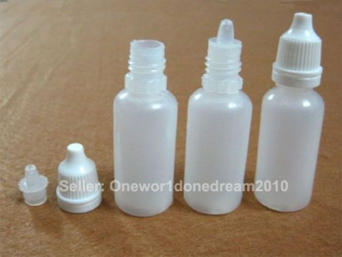 100 Pcs 15ml Plastic Dropper Squeezable Bottles Dispense Child Proof Safe LDPE