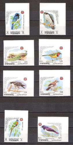 Yemen &#034;birds&#034;  set of  8 stamps imperf. mnh for sale