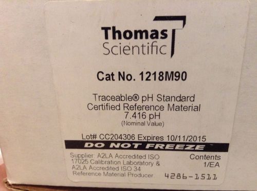 NEW Thomas Scientific Traceable pH Standard #1218M90 - 7.416 pH 16 oz