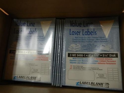 Six packages of 25 Sheets - 4&#034; x 1 1/2&#034; Laser Labels, 1800 Labels total