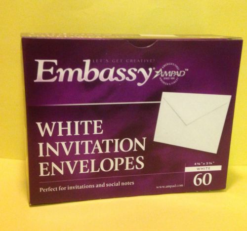 Embassy White ENVELOPES for Invitations, Announcements, Cards 4-3/8&#034; x 5`3/4&#034;