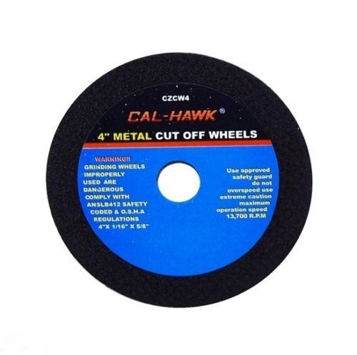 100 Pack 4&#034;x1/16&#034;x5/8&#034; Cut Off Grinding Wheels Metal Cutting Disc Cal-Hawk CZCW4