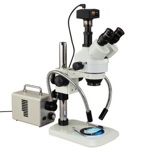 3.5x-90x zoom trinocular stereo microscope+30w led y-fiber+narrow stand+14mp cam for sale