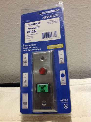 Securitron pb3n illuminated emergency exit button narrow stile for sale
