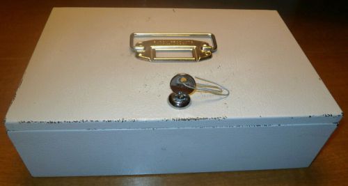 Buddy Products 2 tier Security Lock Box Cash Drawer Tray Gray Metal w/ KEY USA