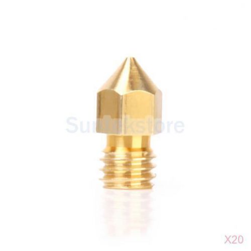 20 x gold 0.4mm m6 reprap 3d printer extruder nozzle for makerbot mk8 print head for sale