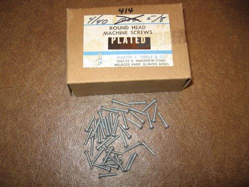 4-40 x 5/8 slotted round head, plated steel machine screw, 414 pcs. for sale