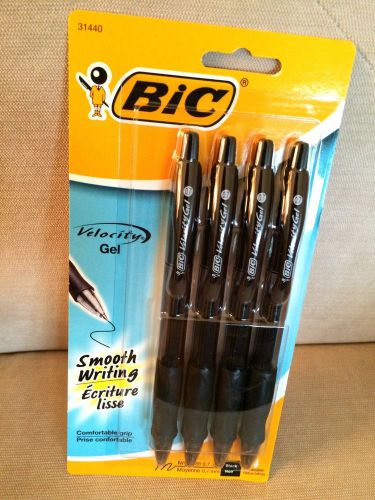 BIC Velocity Retractable Gel Ink Rollerball Pens 0.7 mm Medium .7 BLACK ~ NEW!