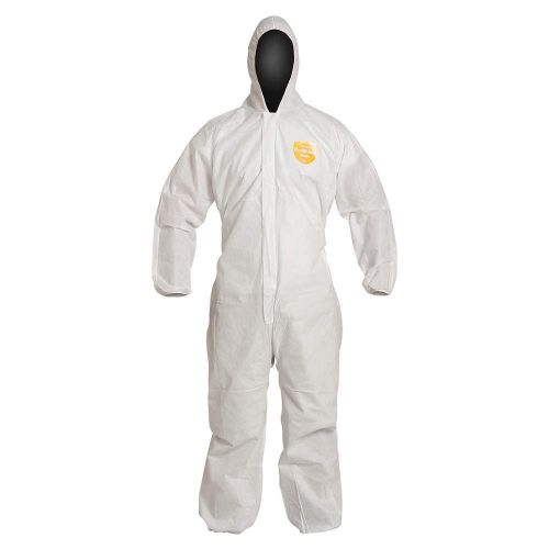 Hooded disposable coverall, white, m, pk 25 pb127swhmd002500 for sale
