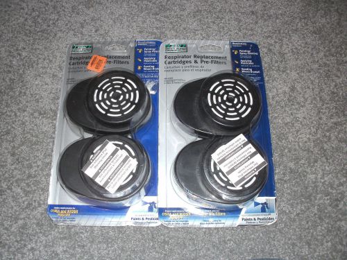 MSA Safety Works 817662 Respirator Replacement Cartridges &amp; Pre-Filters Lot of 4