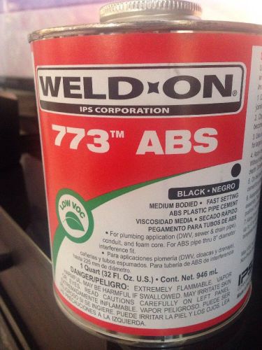 Weld-On Black 773 Medium-Bodied ABS Professional Plumbing-Grade Cement, 1 Quart