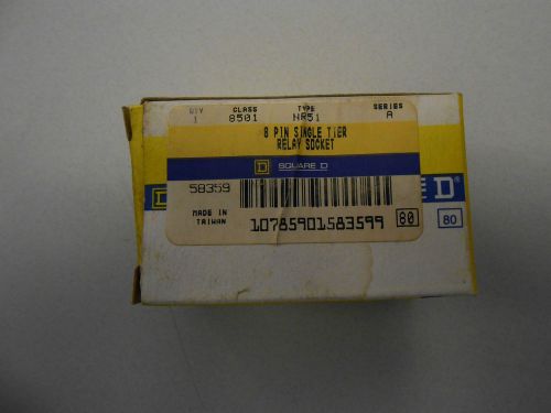 SQUARE D CLASS 8501 TYPE NR51 8 PIN SINGLE TIER RELAY SOCKET