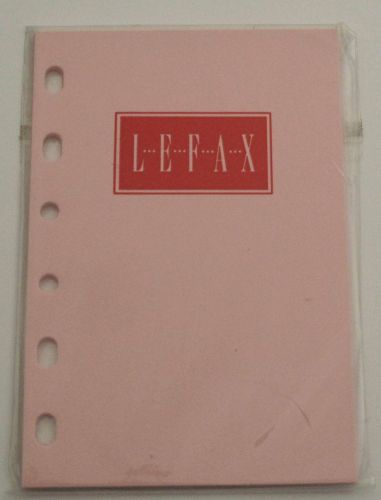 Lefax Pink Unruled  Planner Refill Pages 4 or 6 Ring 3 1/4 x 4 3/4