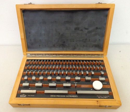 ORIGINAL SWISS PRECISION INSTRUMENTS GAGE BLOCK &amp; SPACER SET IN WOODEN BOX NR