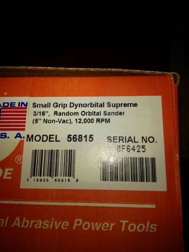 Dynabrade 56815 5&#034; supreme non vacuum random orbital d/a sander 3/16 for sale
