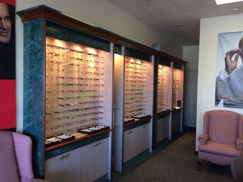 The whole optical showcase and dispensing furniture for sale