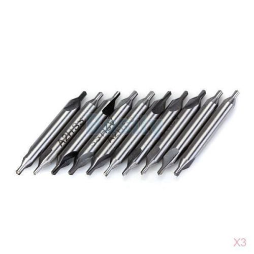 3x 10pcs 2.0mm combined center drill countersinks 60° degrees high speed steel for sale
