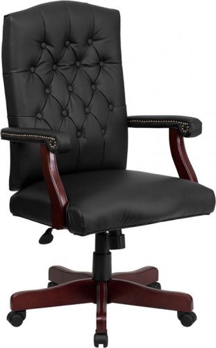 Martha Washington Black Leather Executive Chair (MF-801L-LF0005-BK-LEA-GG)