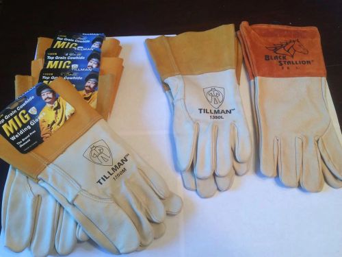 Tillman Mig Welding Gloves. Black Stallion Gloves. M &amp; L New 6 Pairs NR