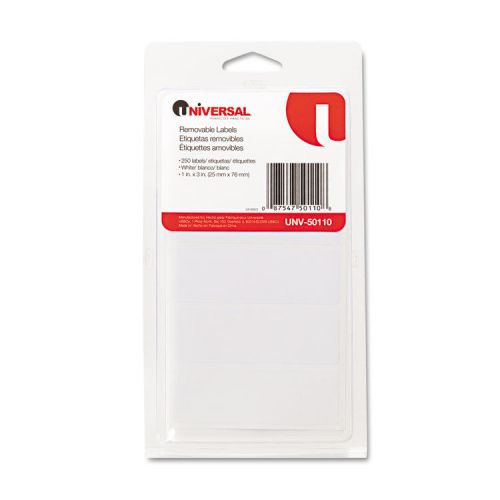 Removable Self-Adhesive Multi-Use Labels, 1 x 3, White, 250/Pack