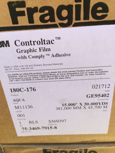3M CONTROLTAC GRAPHIC FILM WITH COMPLY ADHESIVE - AQUA -  ****NEW****
