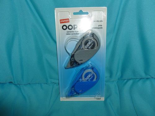 Staples OOPS! 2 pack Correction Tape White No-Slip Grip Erasers &amp; Correction NEW