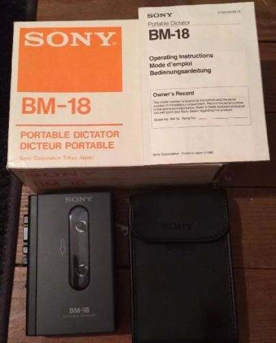 Sony BM-18 Cassette Portable Dictator Tape Recorder Mint In Box Made in Japan